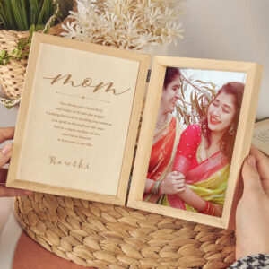 wood book personalised photo frame